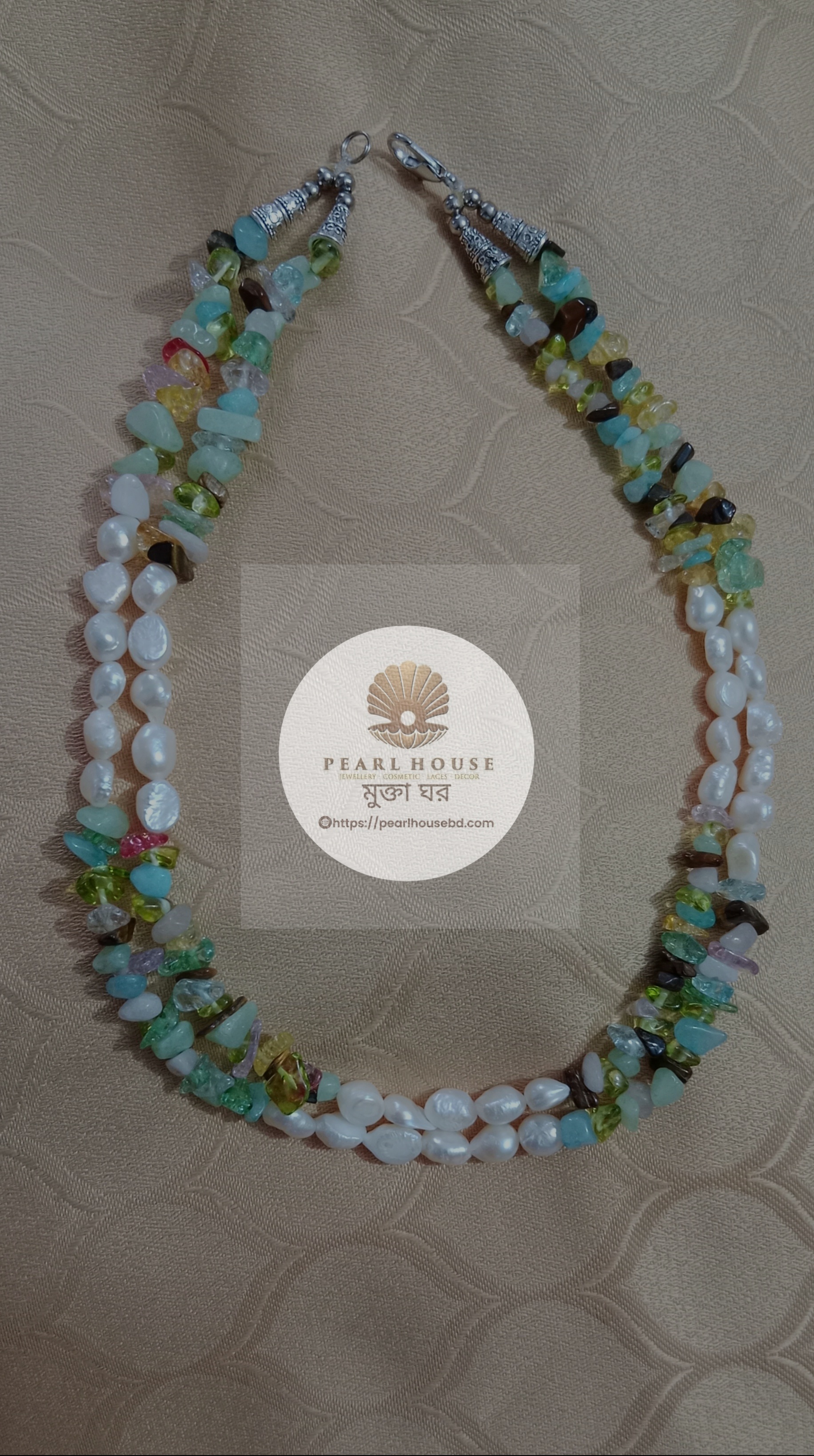Pearl & Sea Coral Combination Neckpiece_img_0