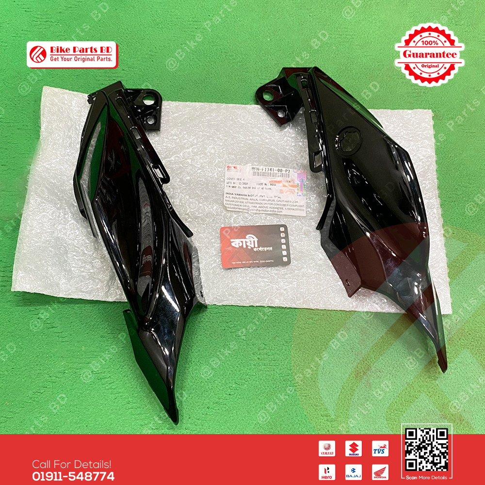 Back Panel Deluxe (Glossy Black) for Yamaha FZS V3 Deluxe & FZS V4 bike. thumbnail 2