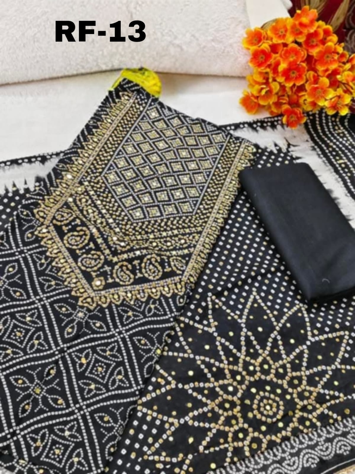 Chunri Buticks 3 Piece (Black)