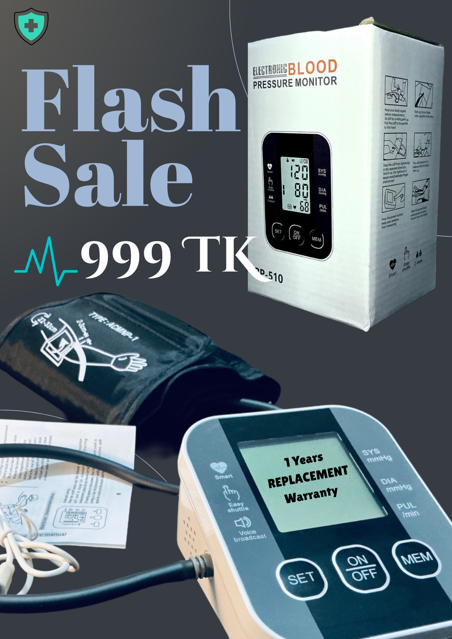Electronic Blood Pressure Monitor Machine [BP 510]