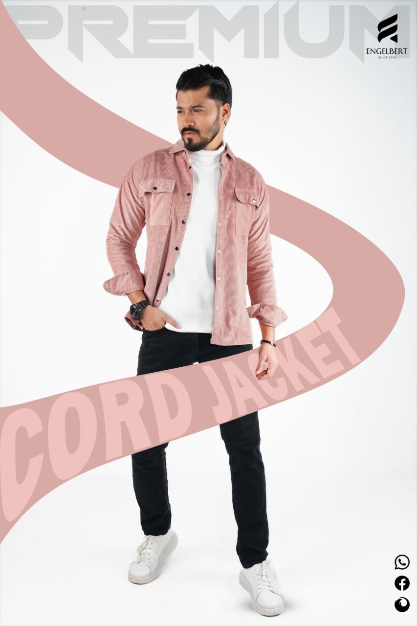 Corduroy Men's Shacket in Dusty Pink_img_2