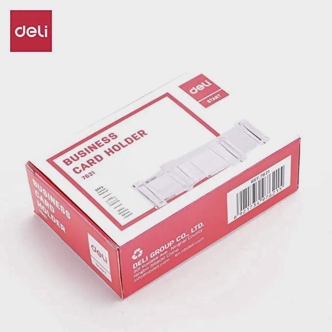 Deli Business visiting Card Holder /Card Box- Transparent 1 pcs_img_5