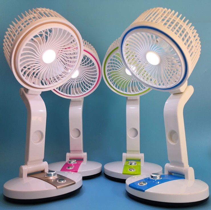 Rechargeable MHR Mini Folding Fan with LED Light & Power Bank_img_3