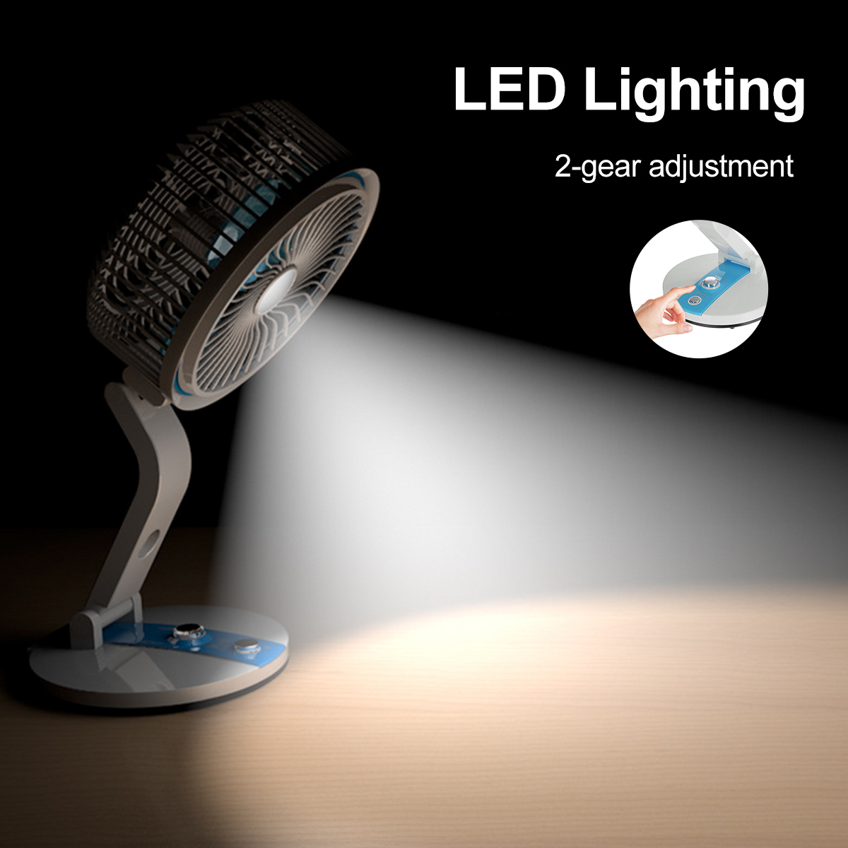 Rechargeable MHR Mini Folding Fan with LED Light & Power Bank_img_6