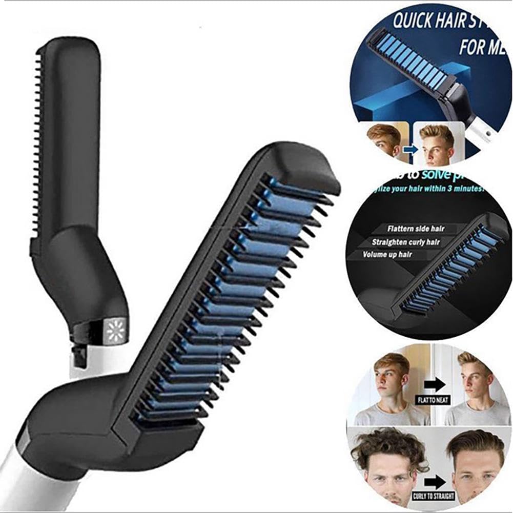 3-in-1 Hair Straightener, Curler & Smoothing Comb – Fast Heating, Anti-Scald, Travel-Friendly_img_6