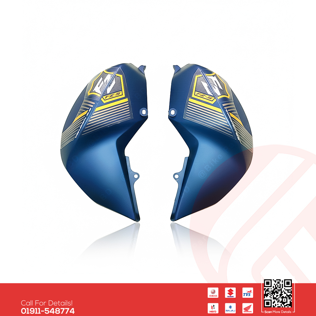 Tanky Box for Yamaha FZS V2 (Armada Blue) bike.