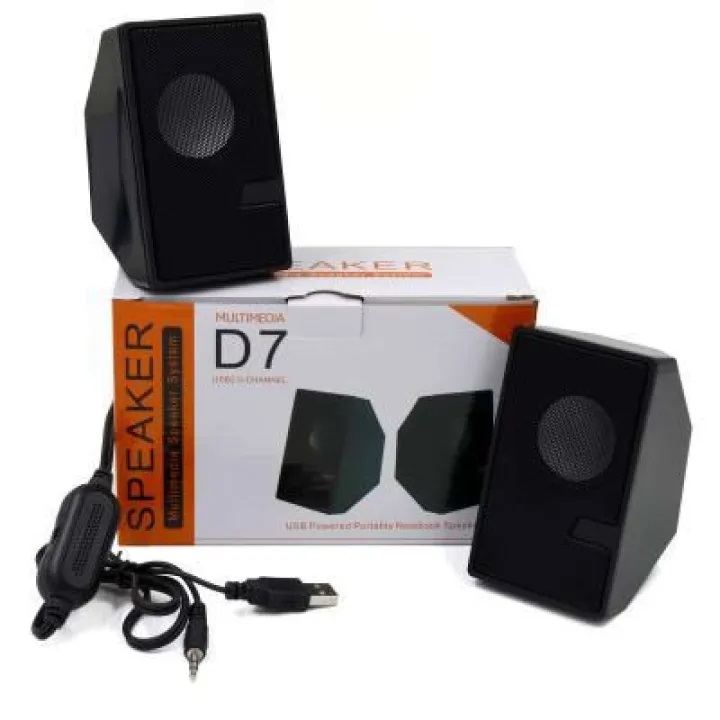 D7 Multimedia Mini USB Speaker for Computer, Laptop, Mobile & TV | Compact Portable 2.0 Channel Audio | Price in BD_img_0