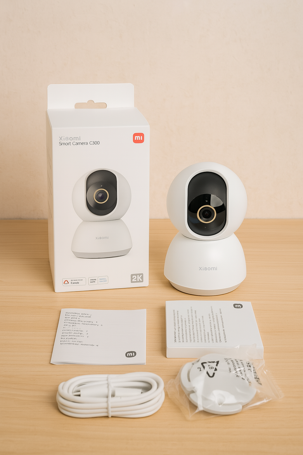 Xiaomi C300 360 Degree 2K Night Vision IP Camera - White Color
