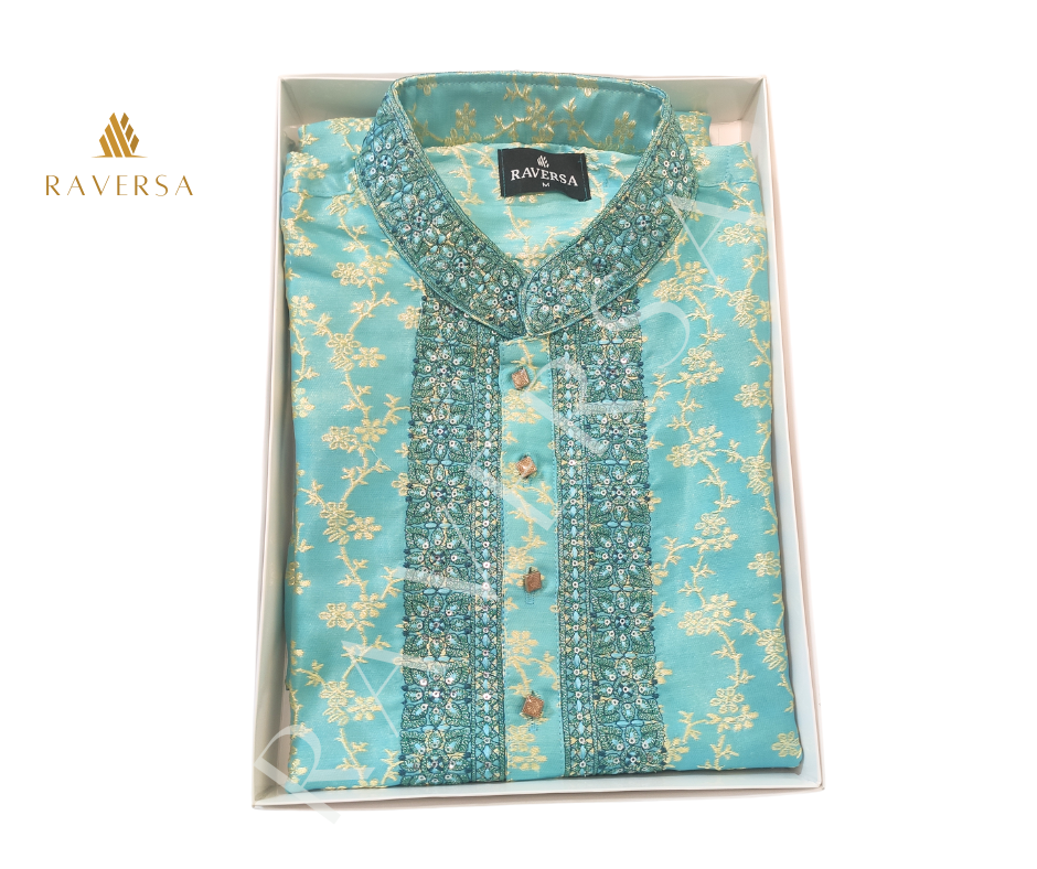 Premium High Quality Katan Panjabi Embroidery Work. Imported.