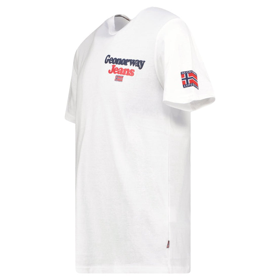 Men's T-shirt Short Sleeve, Round Neck White_img_2