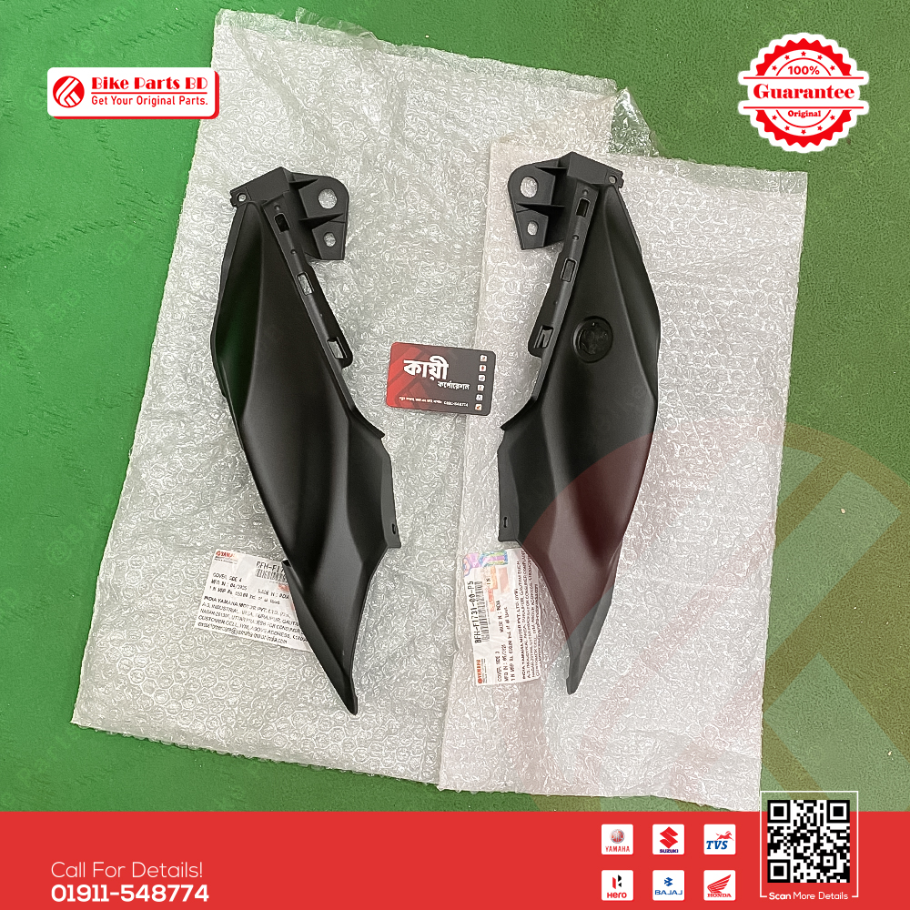Back Panel Deluxe (Mat Black) for Yamaha FZS V3 Deluxe & FZS V4 bike. thumbnail 2