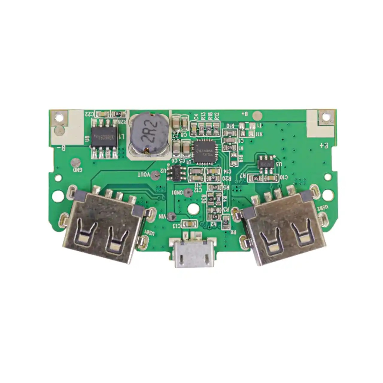 Better Quality Dual USB Power Bank Circuit Input DC 5V 2A Micro USB Socket Output DC 5V 2A 1A Dual USB & BMS Protection Lithium Battery