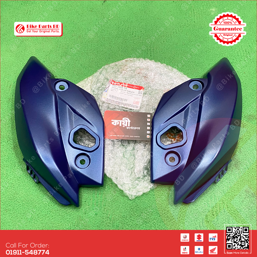 Headlight Kan (Mat Blue-Color) for Suzuki Gixxer Monotone bike. thumbnail 2