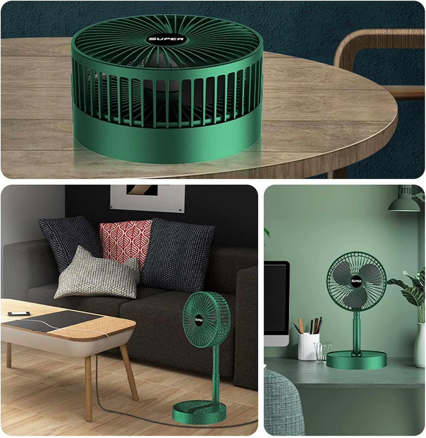Portable Foldable USB Desk Fan – 3-Speed, Rechargeable, Quiet Cooling for Home & Travel_img_4