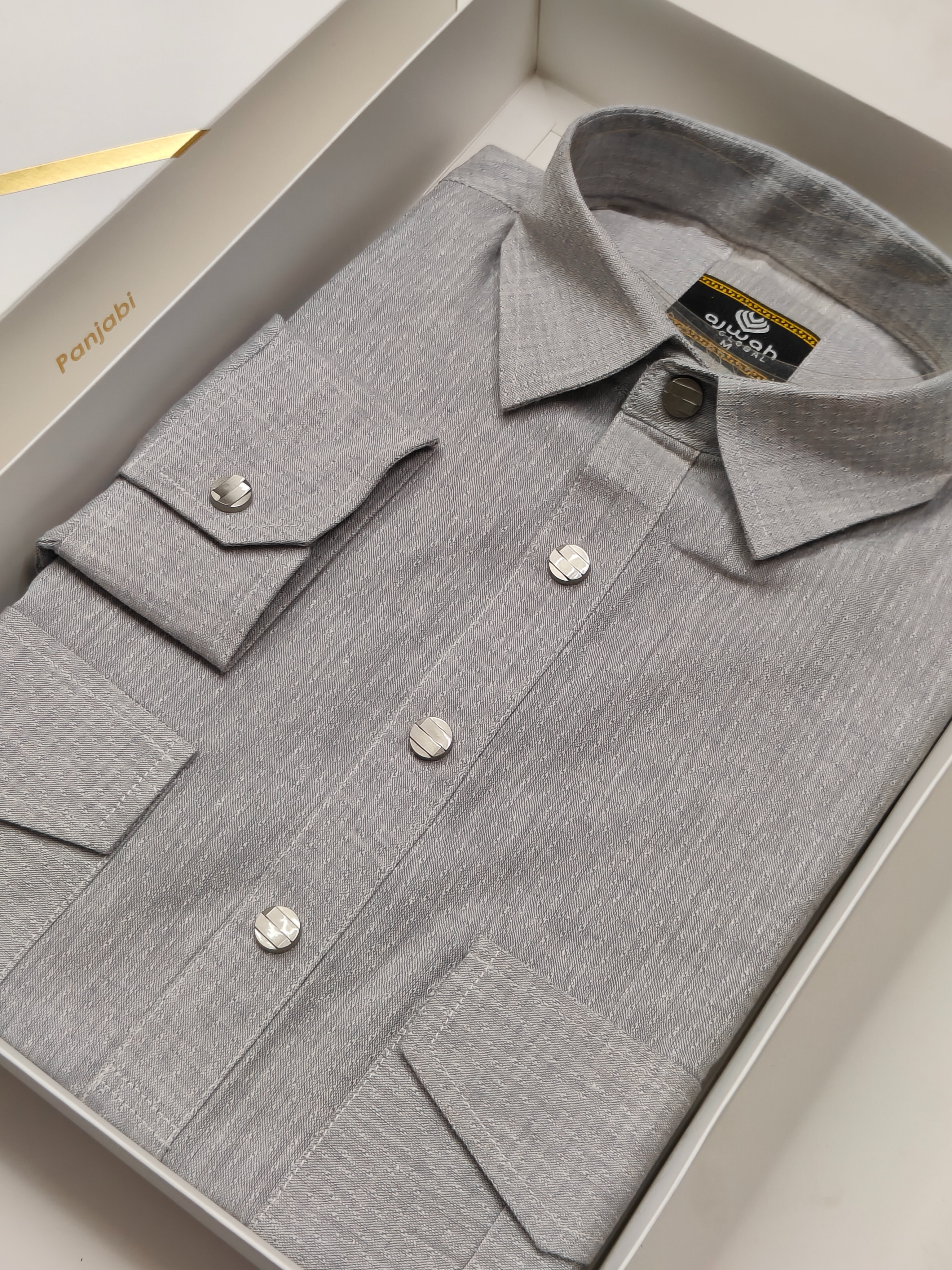 Ajwah Premium Kabli Panjabi –  Ash Gray Edition_img_1