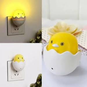 Yellow Duck Egg Shape LED Night Light for Kids Room_img_1