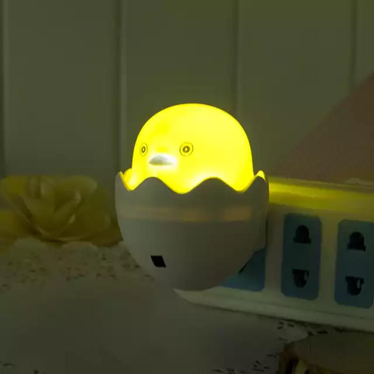 Yellow Duck Egg Shape LED Night Light for Kids Room