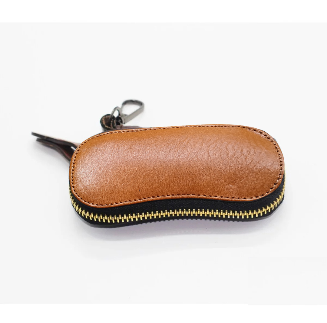 KroyShala Leather Key Ring Wallet – Black Key Holder Pouch Box for Men & Women – Durable Money Bag Style Organizer_img_1