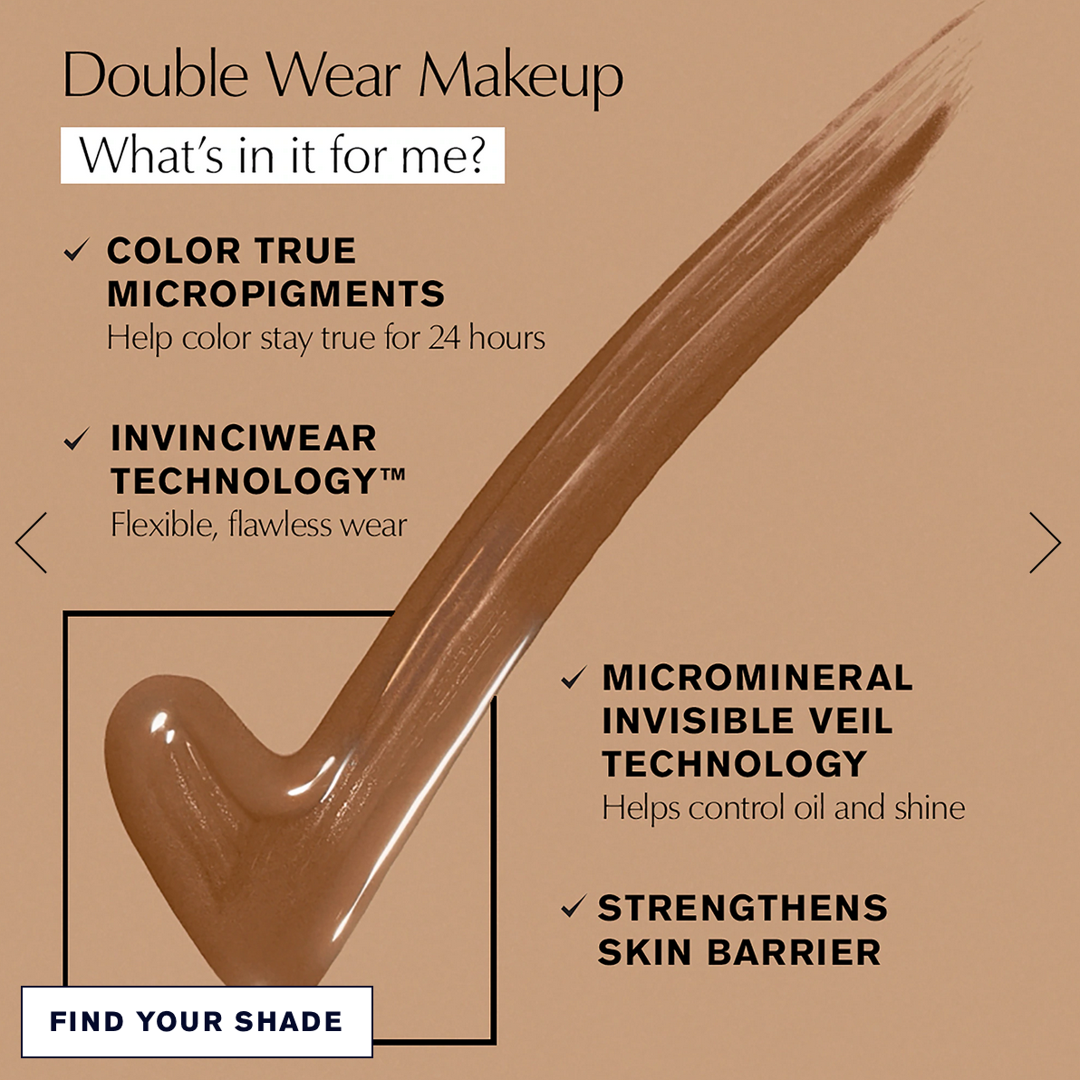 Double Wear Stay-in-Place Foundation 3w2 Cashew - Image 4