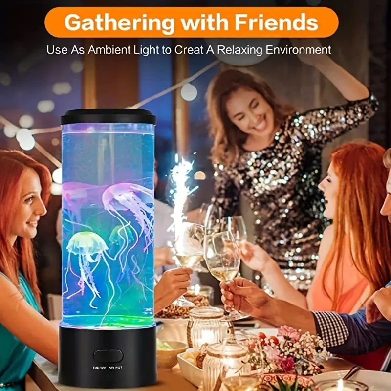 Jellyfish Lava Lamp,7 Dynamic Color Changing Settings, Soft Night Light, Realistic Jellyfish Design for a Relaxing Ambiance_img_8