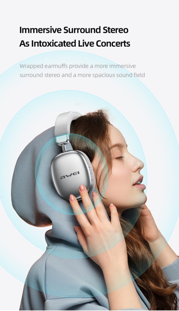 Awei AT7 Bluetooth wireless headphone stereo surround speaker with microphone headset - Image 4