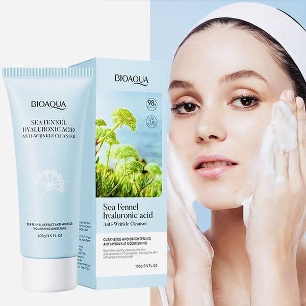 BIOAQUA Sea Fennel Hyaluronic Acid Anti-Wrinkle Cleansing Facial Cleanser –