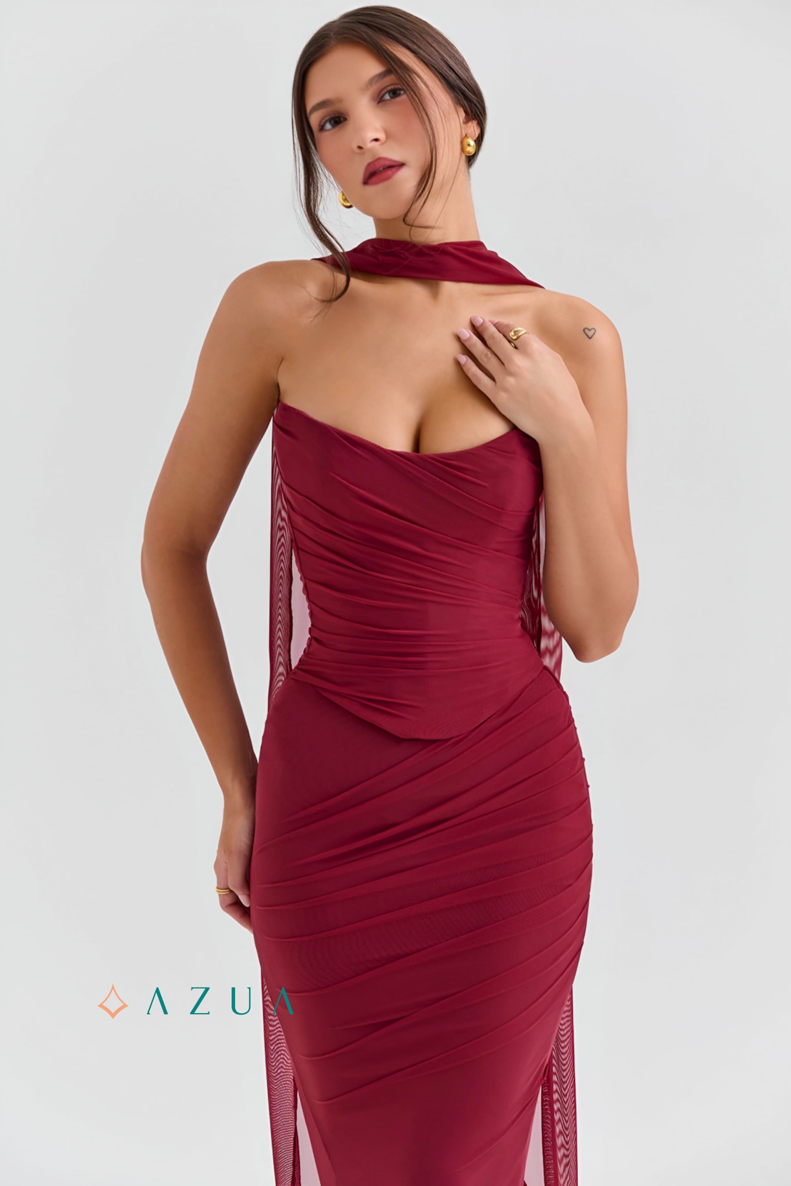Hallie Corset Mesh Halter Top_img_1
