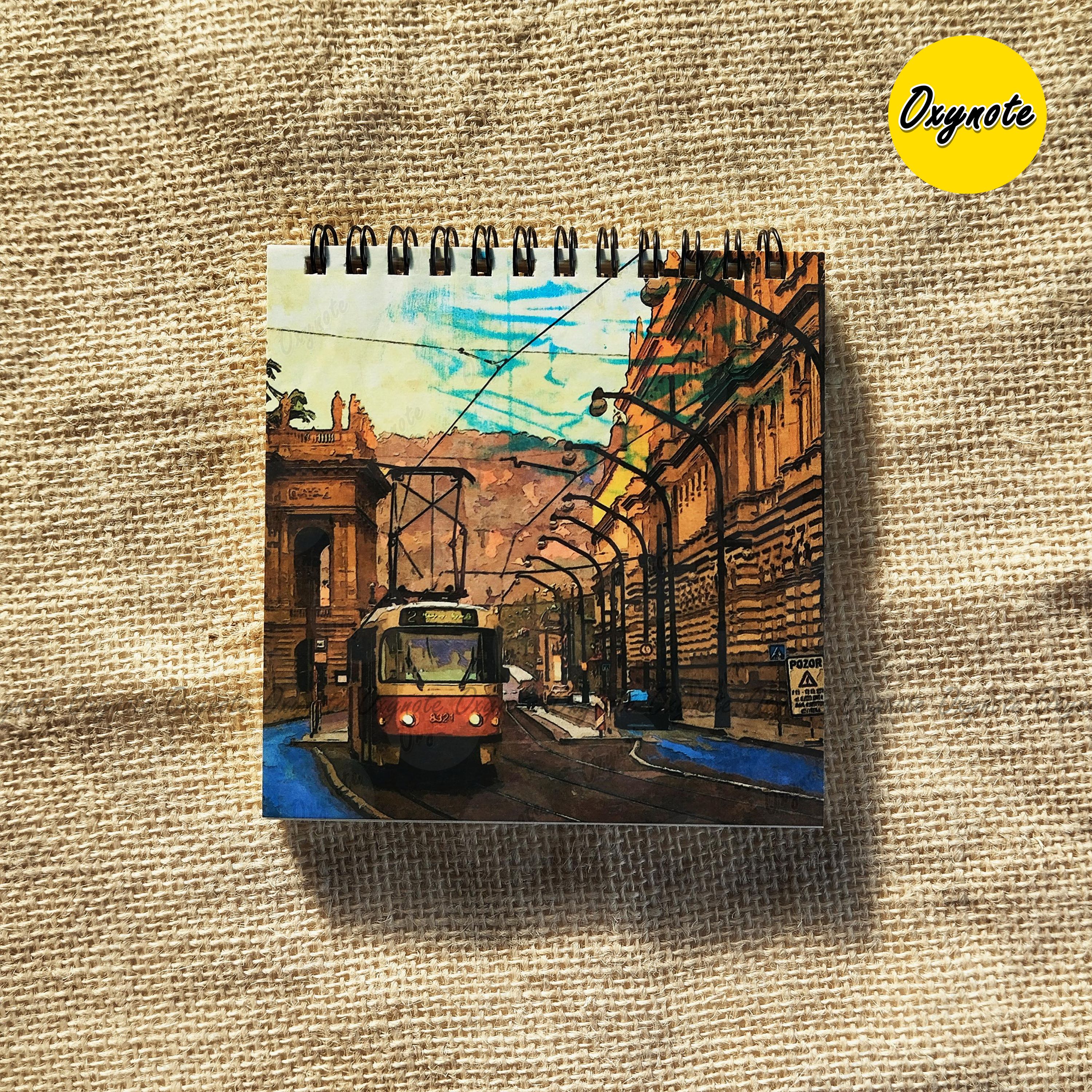 Tram Painting Square Sketchbook by OXYNOTE_img_4
