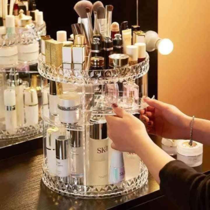360 Degree Rotation Adjustable Multi-Function Cosmetic organizer shelf