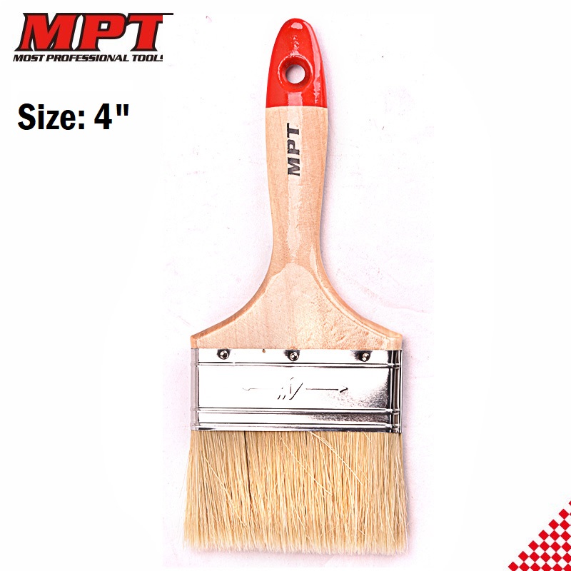 MPT Flat Paint Brush ( 1" | 1.5" | 2" | 2.5" | 3" | 4" ) Heavy Duty Wood Handle; MHI04001