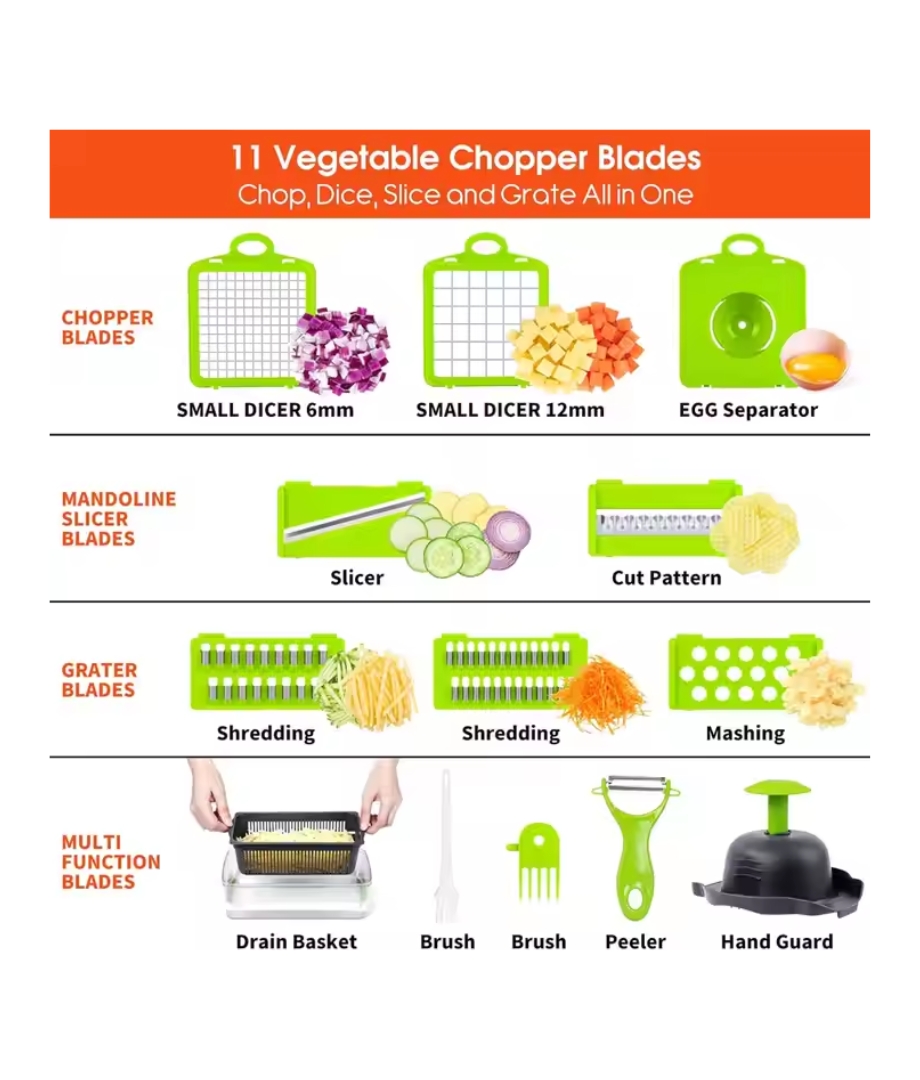 GearUP 14-in-1 Multifuction Vegetable and Fruits Cutting Slicer & Chopper_img_1