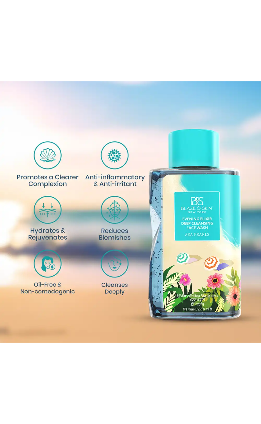 Blaze O’ Skin Evening Elixir Deep Cleansing Face Wash – Sea Pearl 250ml - Image 2