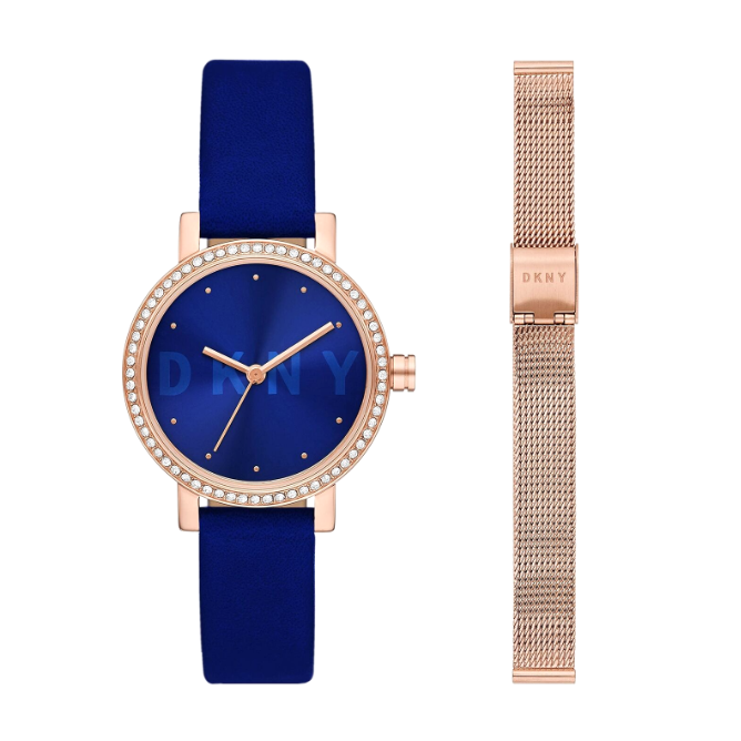 DKNY Soho Three‑Hand Watch & Strap Set (Model NY2974) (W13)