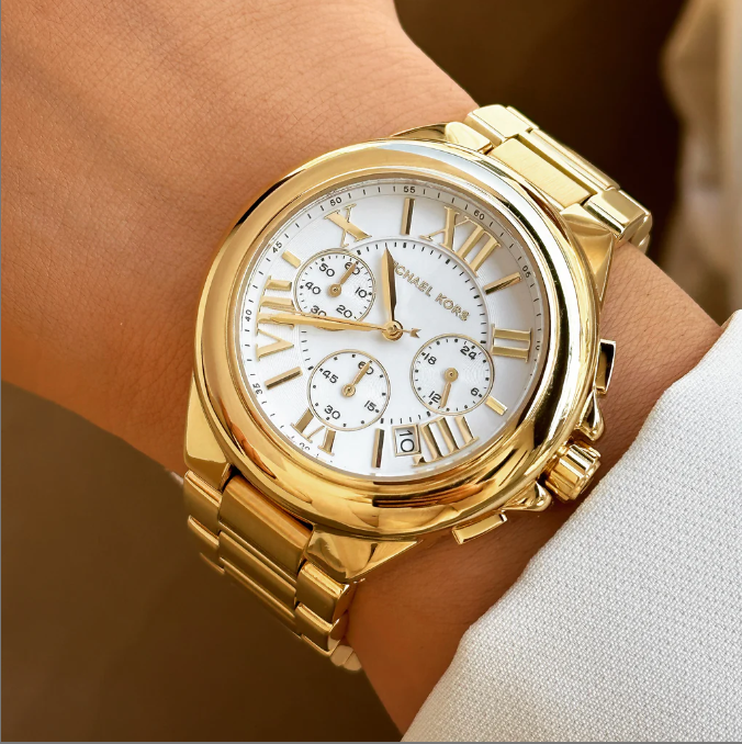 MK Oversized Camille Gold‑Tone Watch (Model MK 7270) (W23)