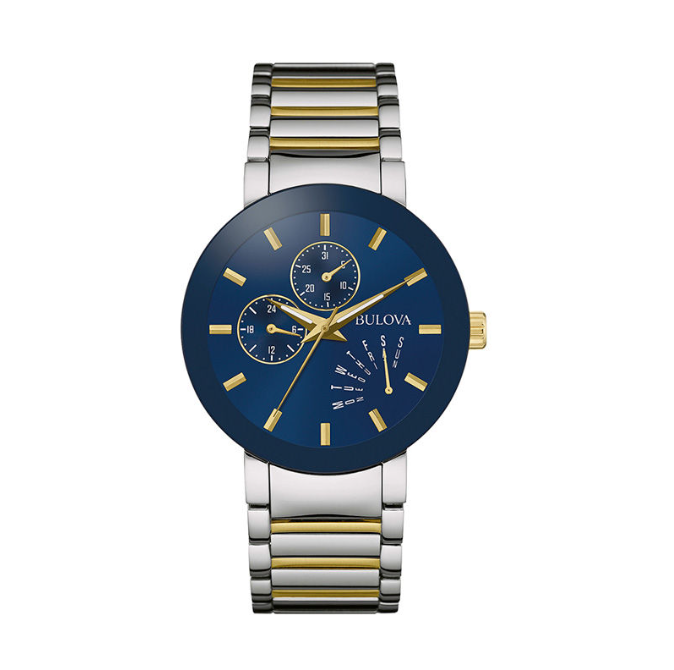 Bulova Men's Two‑Tone Blue Dial Watch – Model 98C123 (W171)