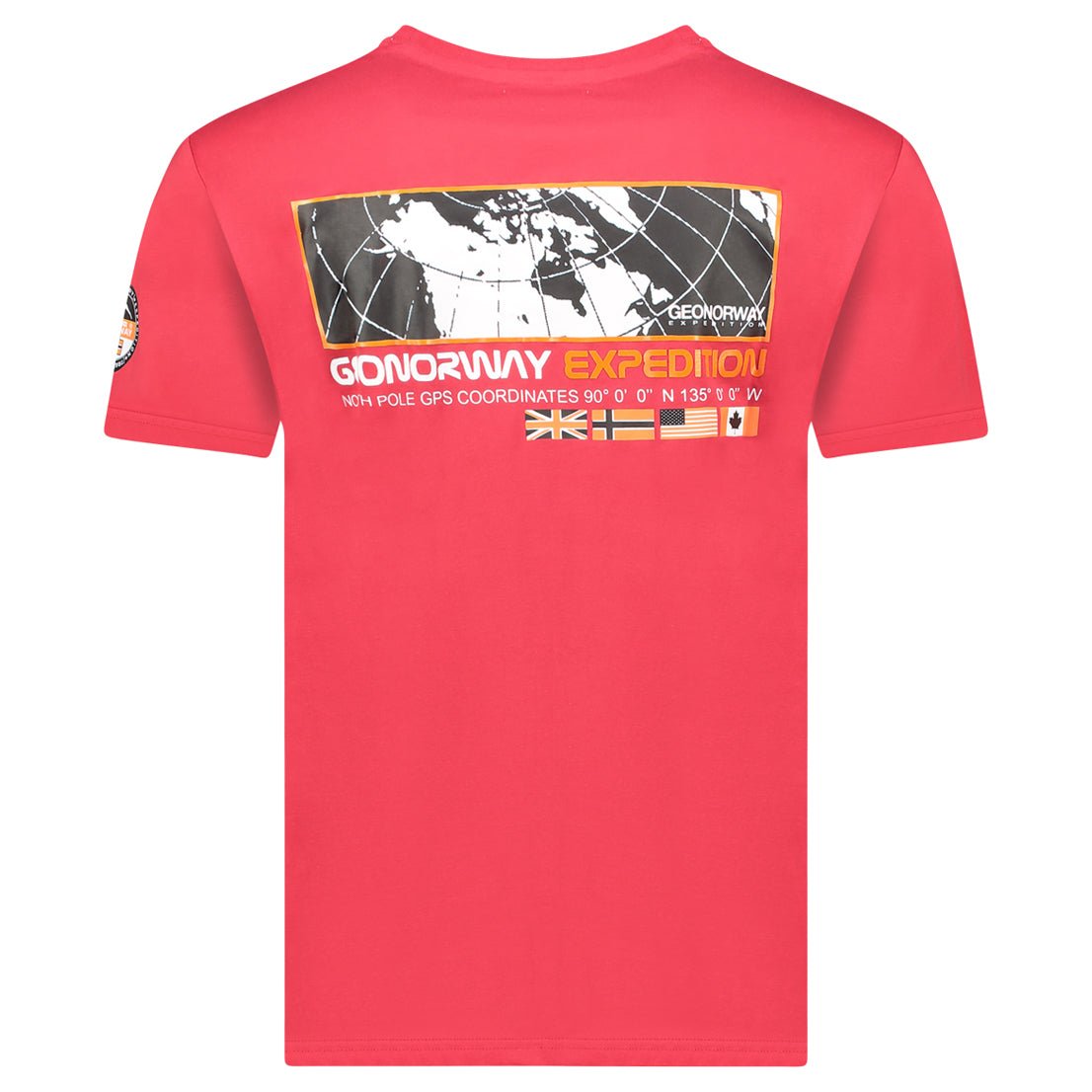 Men's T-Shirt Short Sleeve with Red Flag_img_1