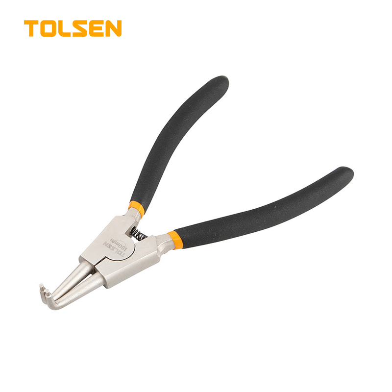 TOLSEN 7" External Circlip Pliers Bent (180mm) Dipped Handle 10092