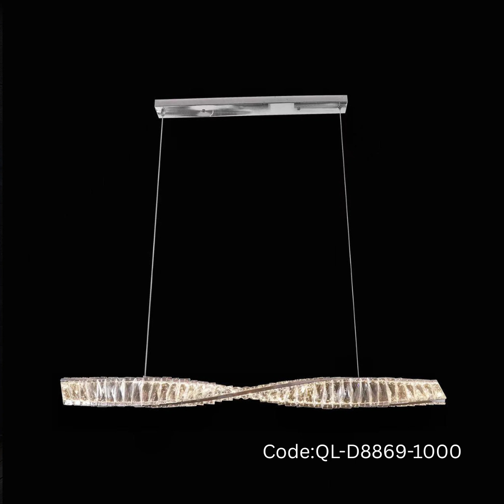 Qulik Linear Twisted Luxury LED Crystal Chandelier Pendant Light (QL-D8869-1000)