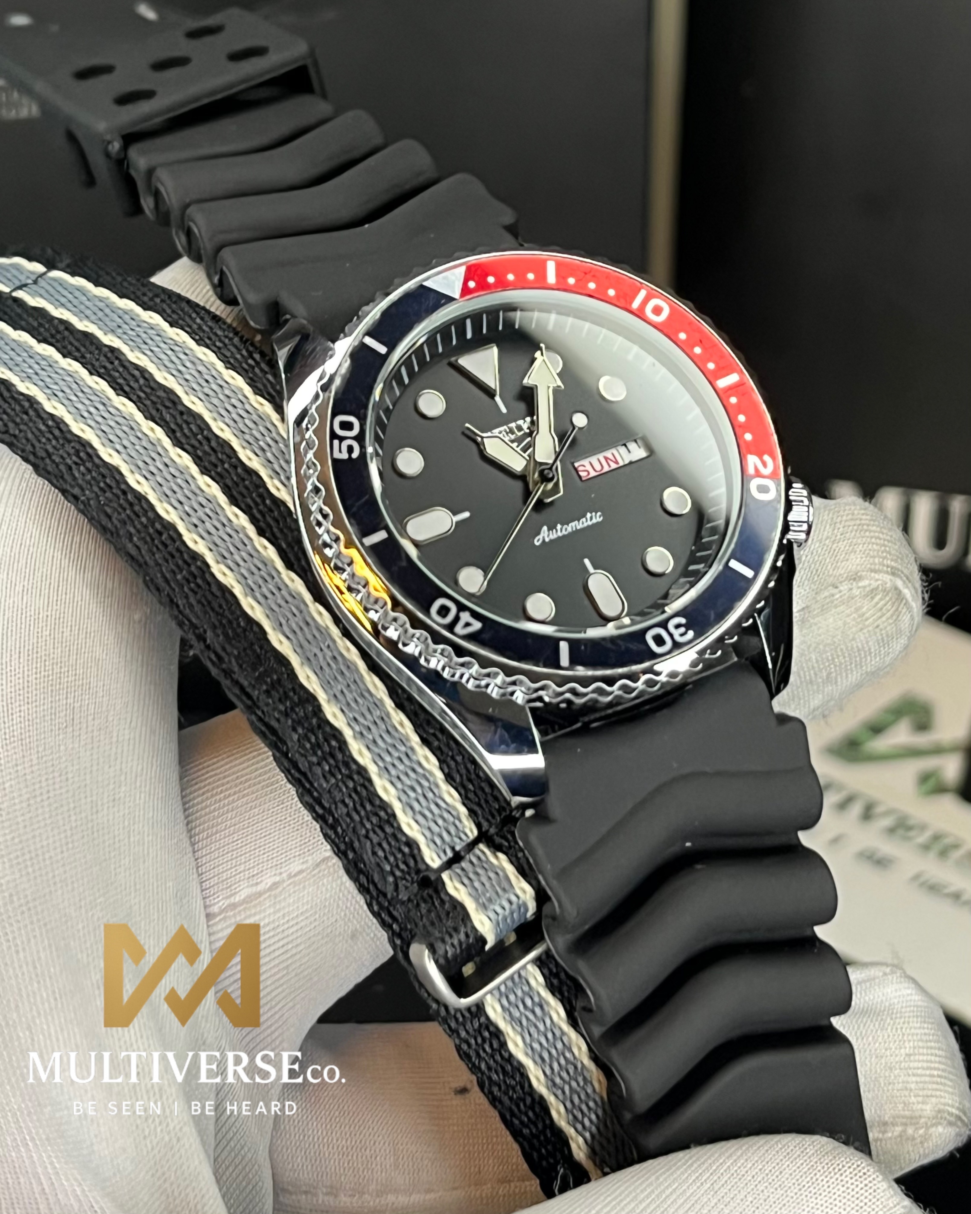 SEIKO SKX | BLACK RED BEZEL | QUARTZ SWEEP MOVEMENT |FREE NATO STRAP (AA)_img_0