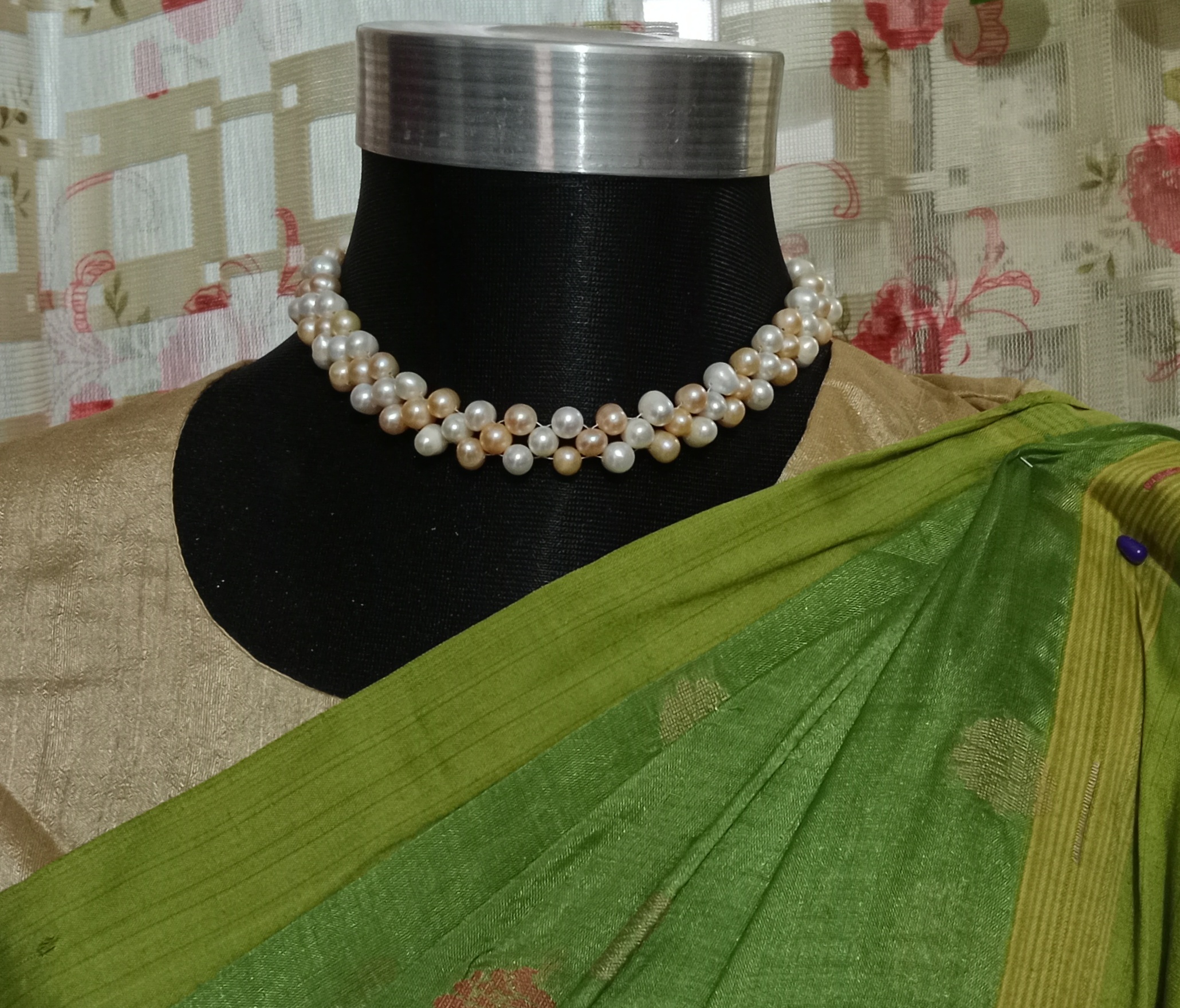 Women‘s natural Freshwater Pearl Clavicle Necklace_img_2