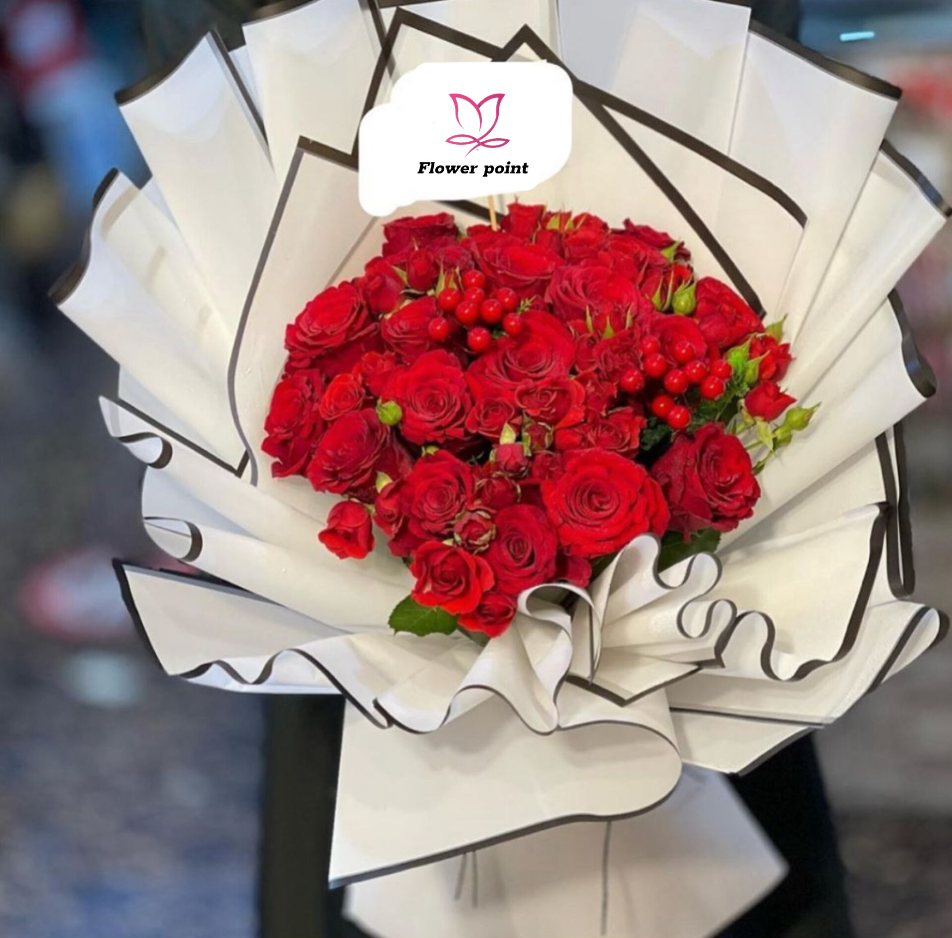 Red mix type flowers bouquet