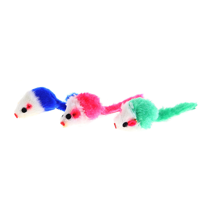 1pcs Furry Pet Cat Toys Mice, Cat Toy Mouse, Pet Toys for Cats, Cat Catcher for Feather Tails(2 no mouse)