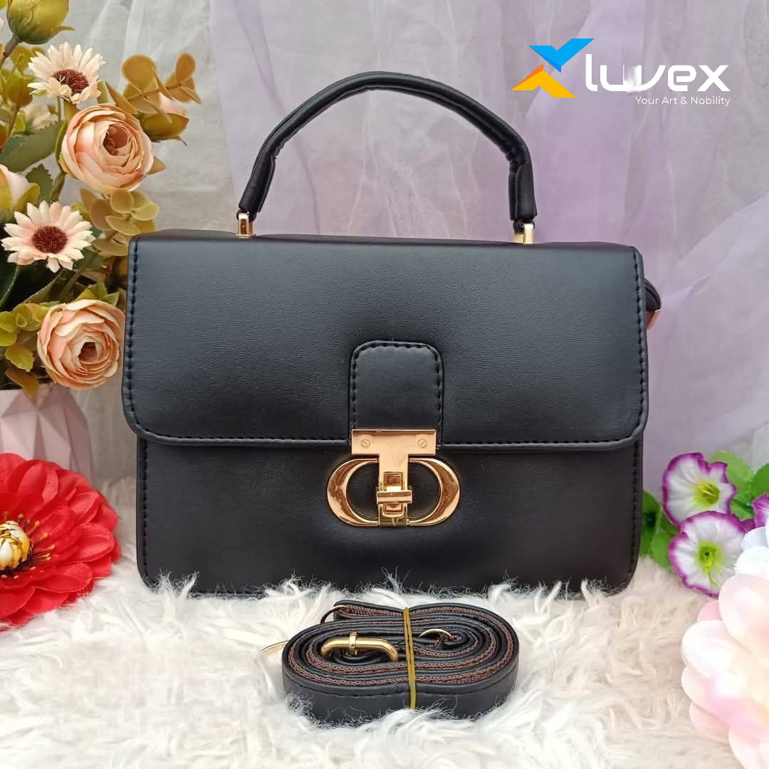 New China Leather Ladies Bag-Black