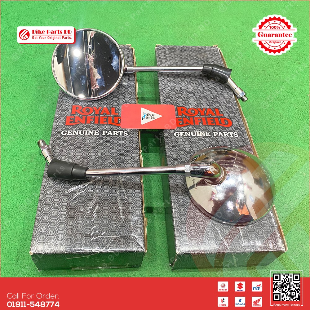 Looking Glass (Silver) for Royal Enfield Bullet, Hunter, Classic, Meteor bike.