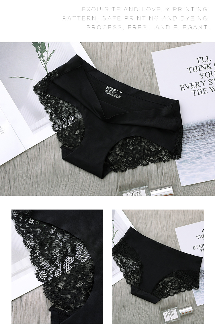 Lace Briefs Women Plus Size Ladies Ice Silk Seamless Underwear European US Female Underpants Hot Style