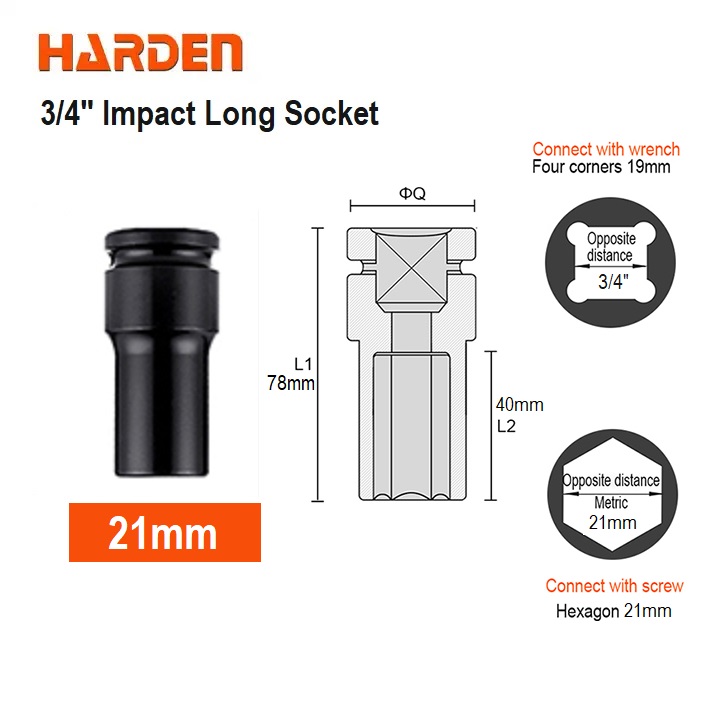 HARDEN 3/4" Impact Long Socket, Impact Socket 3/4" Dr. (Deep) - 6PT, Deep Socket, Various available sizes; 536717 - 536750_img_11