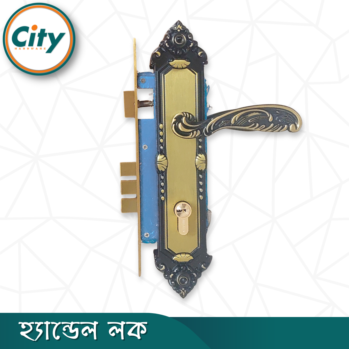 এবি ব্লাক রঙের ডোর লক উচ্চ সুরক্ষার স্ট্যান্ডার্ড সাইজের হ্যান্ডেল লক প্রধান দরজার লক Door Lock_img_2