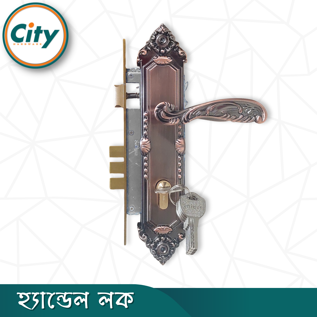 এন্টিক রঙের ডোর লক উচ্চ সুরক্ষার স্ট্যান্ডার্ড সাইজের হ্যান্ডেল লক প্রধান দরজার লক Door Lock_img_1