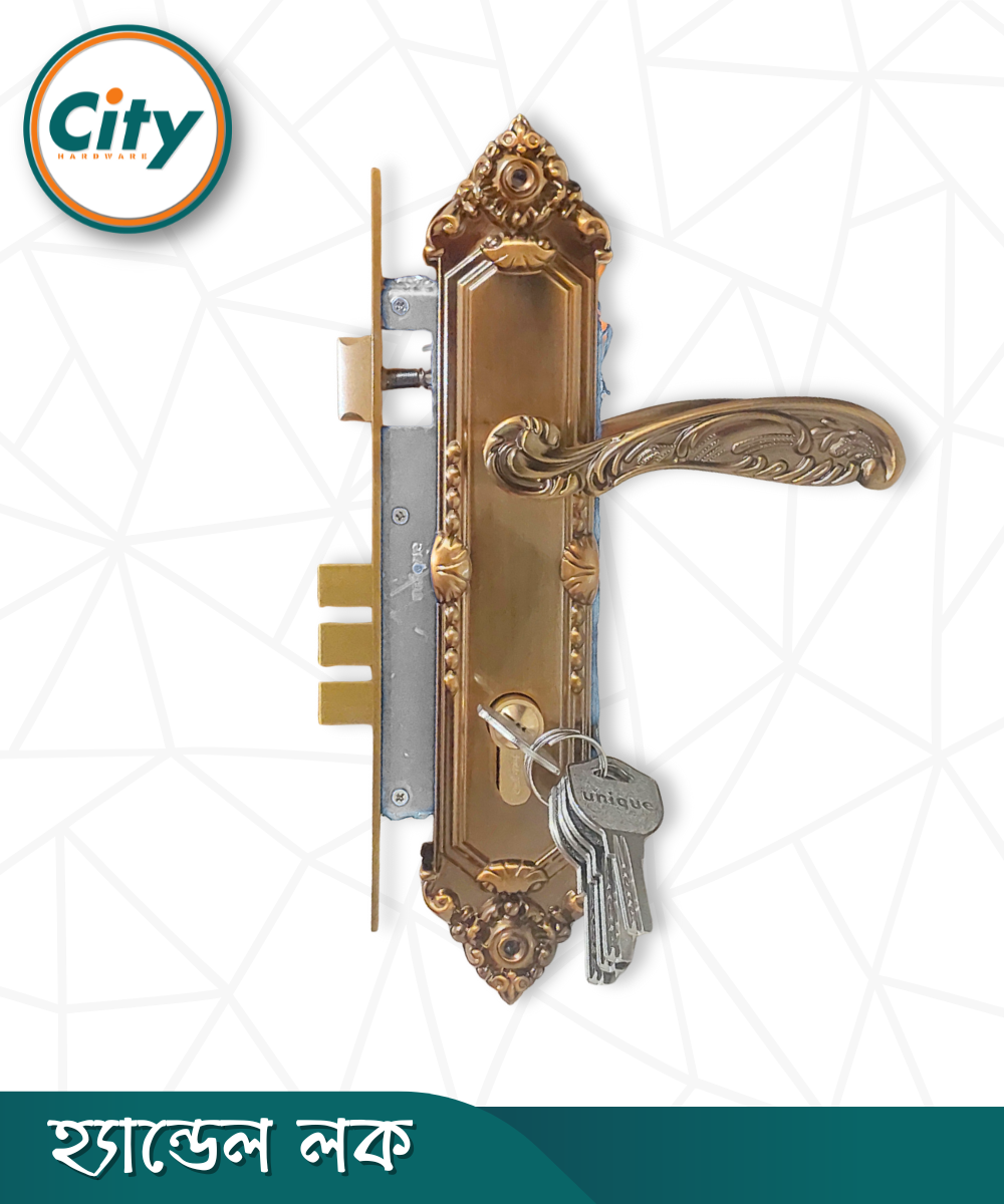সি এফ রঙের ডোর লক উচ্চ সুরক্ষার স্ট্যান্ডার্ড সাইজের হ্যান্ডেল লক প্রধান দরজার লক Door Lock