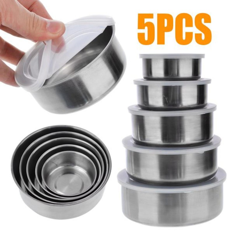 Stainless Steel 5Pcs Bowl Set/ (Lot Grain Storage Box)_img_1